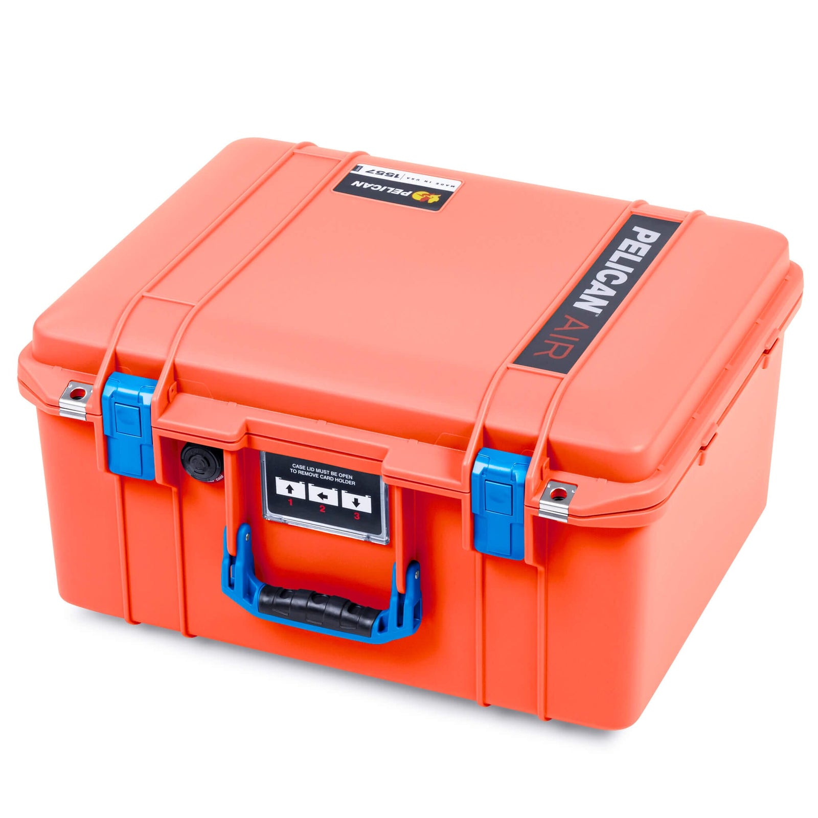 Pelican 1557 Air Case, Orange with Blue Handle & Latches ColorCase 