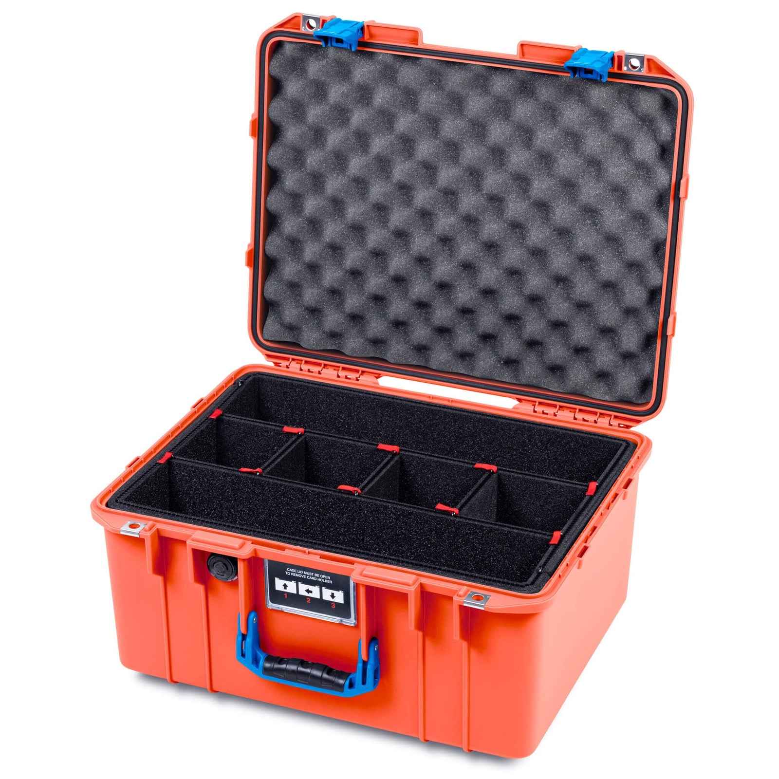 Pelican 1557 Air Case, Orange with Blue Handle & Latches ColorCase 
