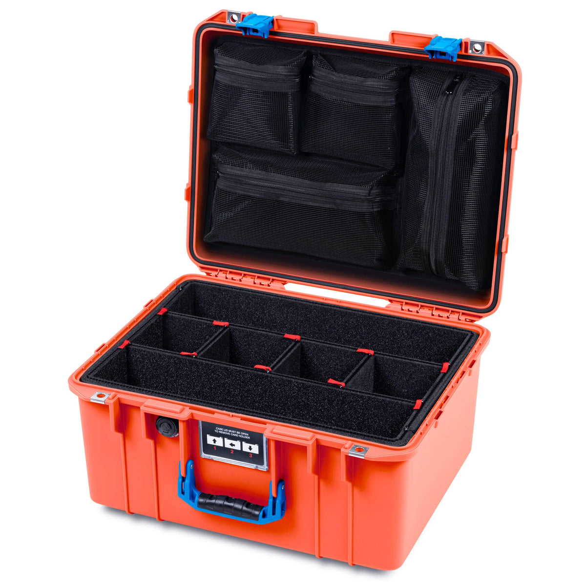 Pelican 1557 Air Case, Orange with Blue Handle &amp; Latches ColorCase 