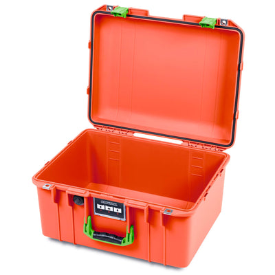 Pelican 1557 Air Case, Orange with Lime Green Handle & Latches ColorCase