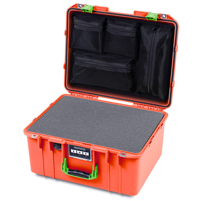 Pelican 1557 Air Case, Orange with Lime Green Handle & Latches ColorCase