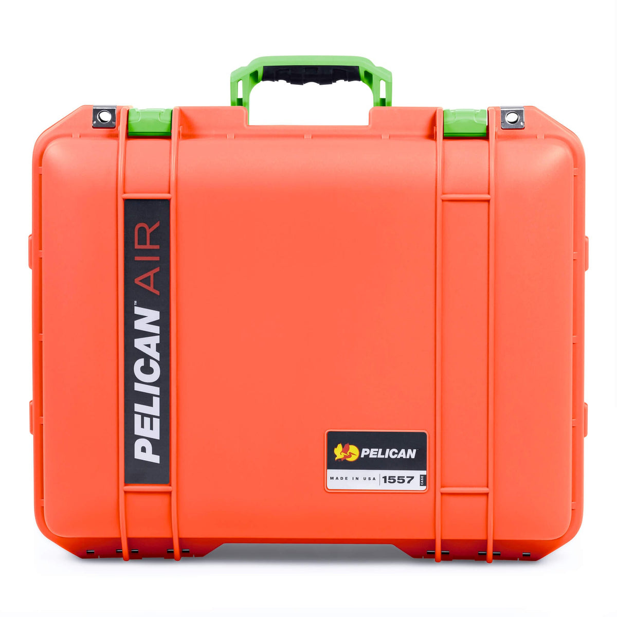 Pelican 1557 Air Case, Orange with Lime Green Handle &amp; Latches ColorCase 