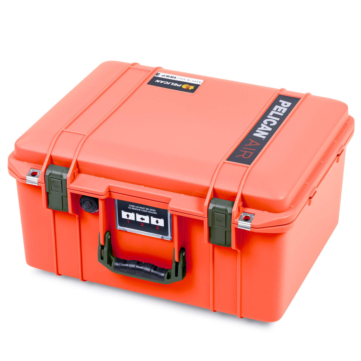 Pelican 1557 Air Case, Orange with OD Green Handle &amp; Latches ColorCase 