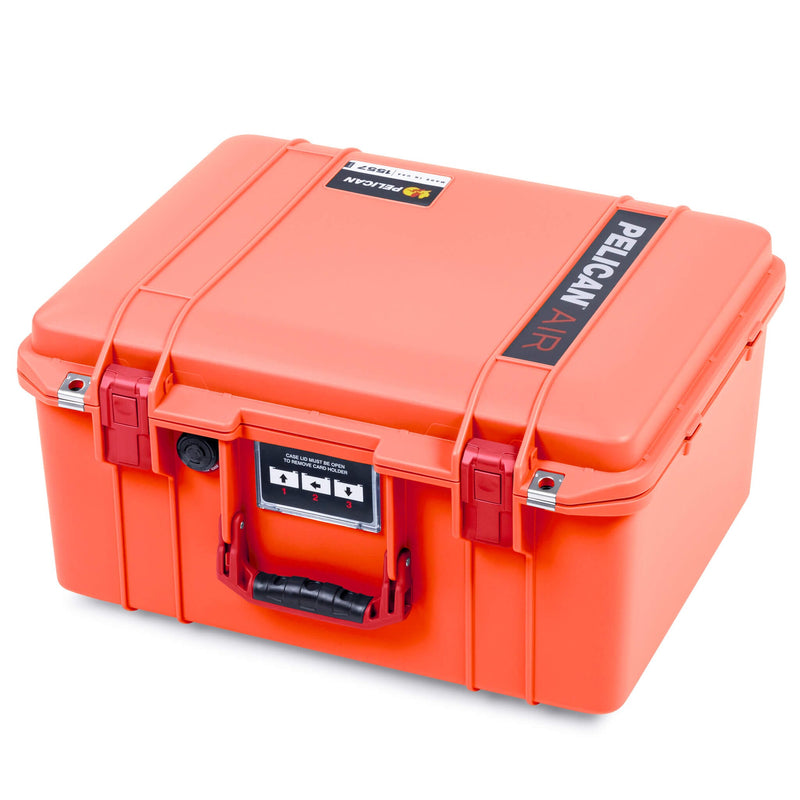 Pelican 1557 Air Case, Orange with Red Handle & Latches ColorCase 