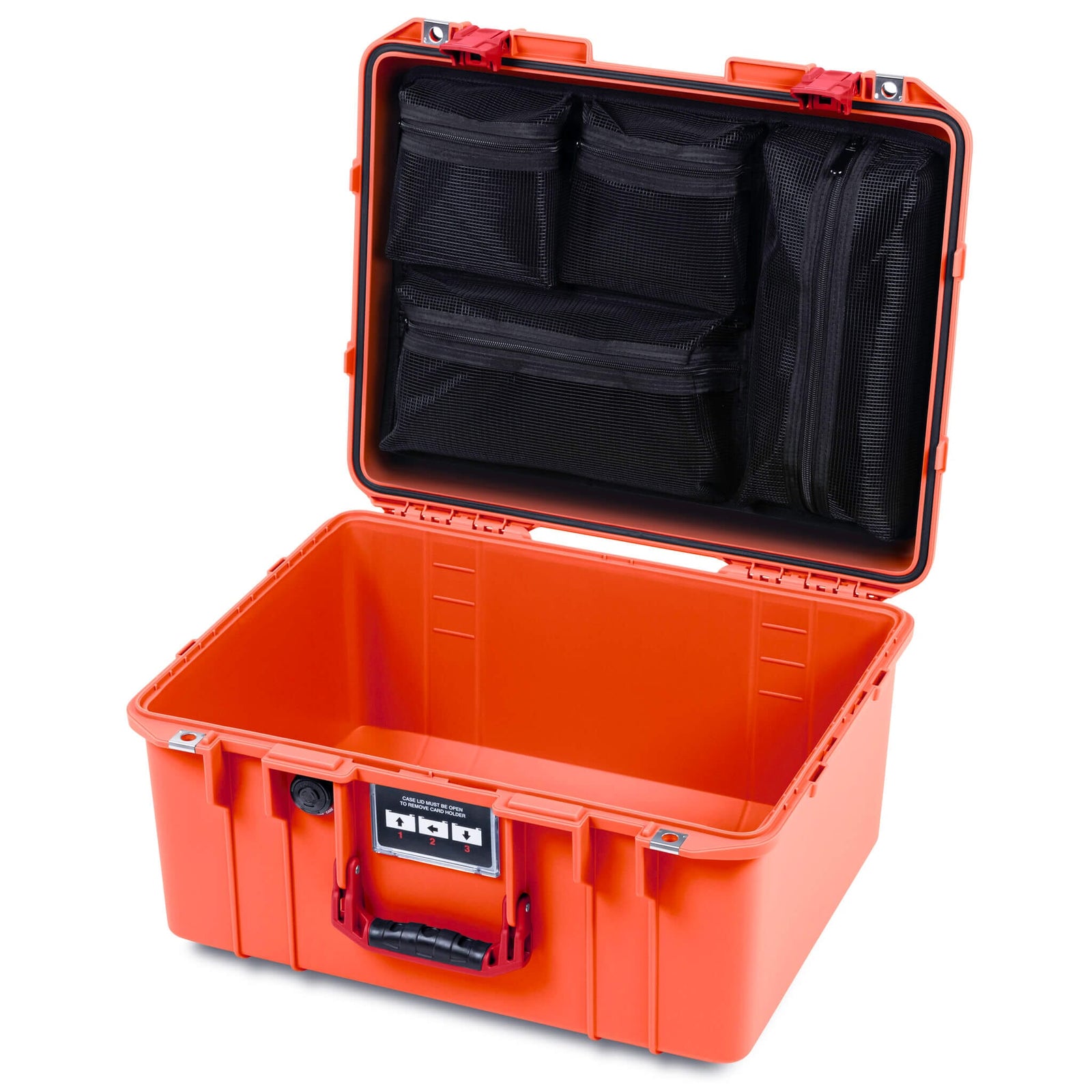 Pelican 1557 Air Case, Orange with Red Handle & Latches ColorCase 
