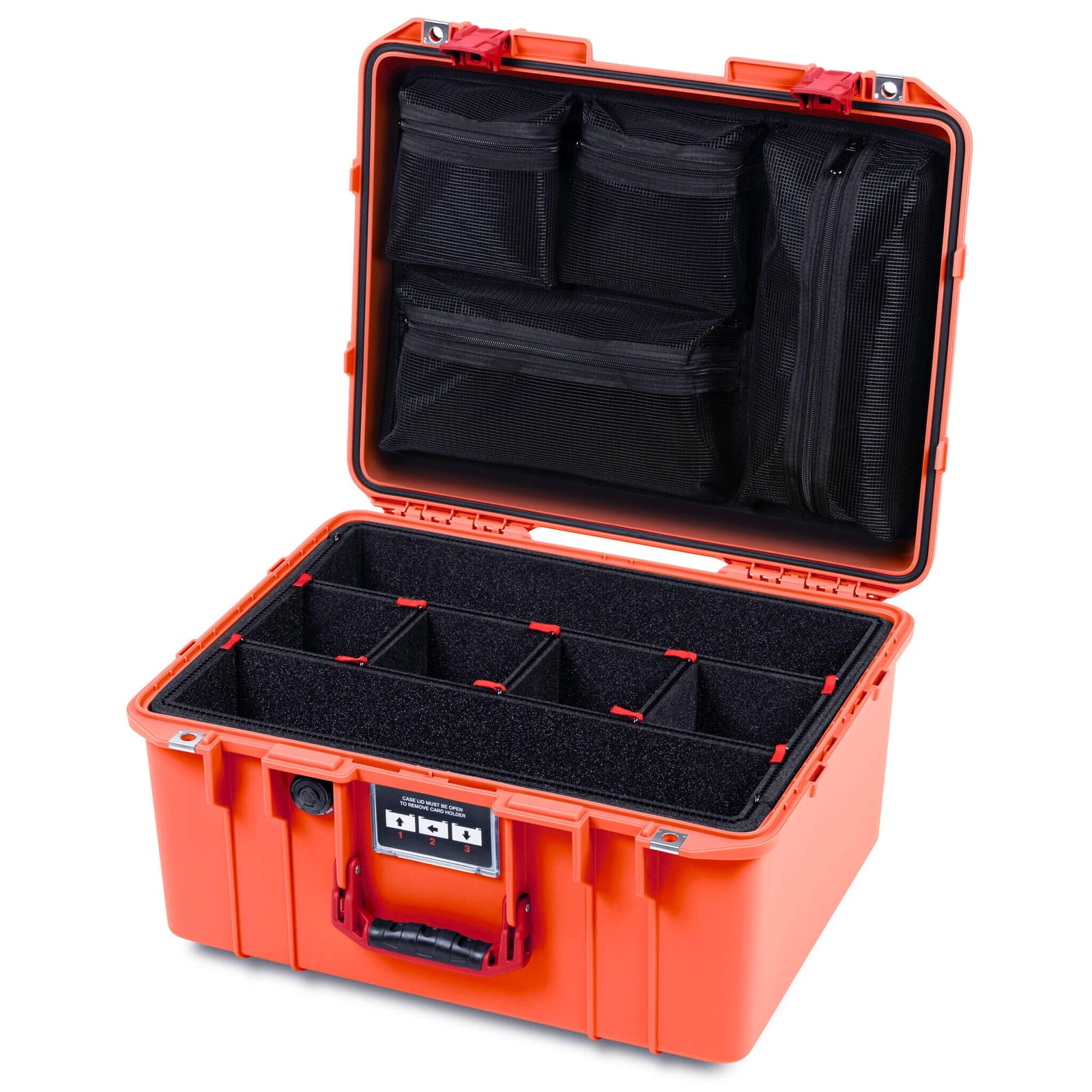 Pelican 1557 Air Case, Orange with Red Handle & Latches ColorCase 
