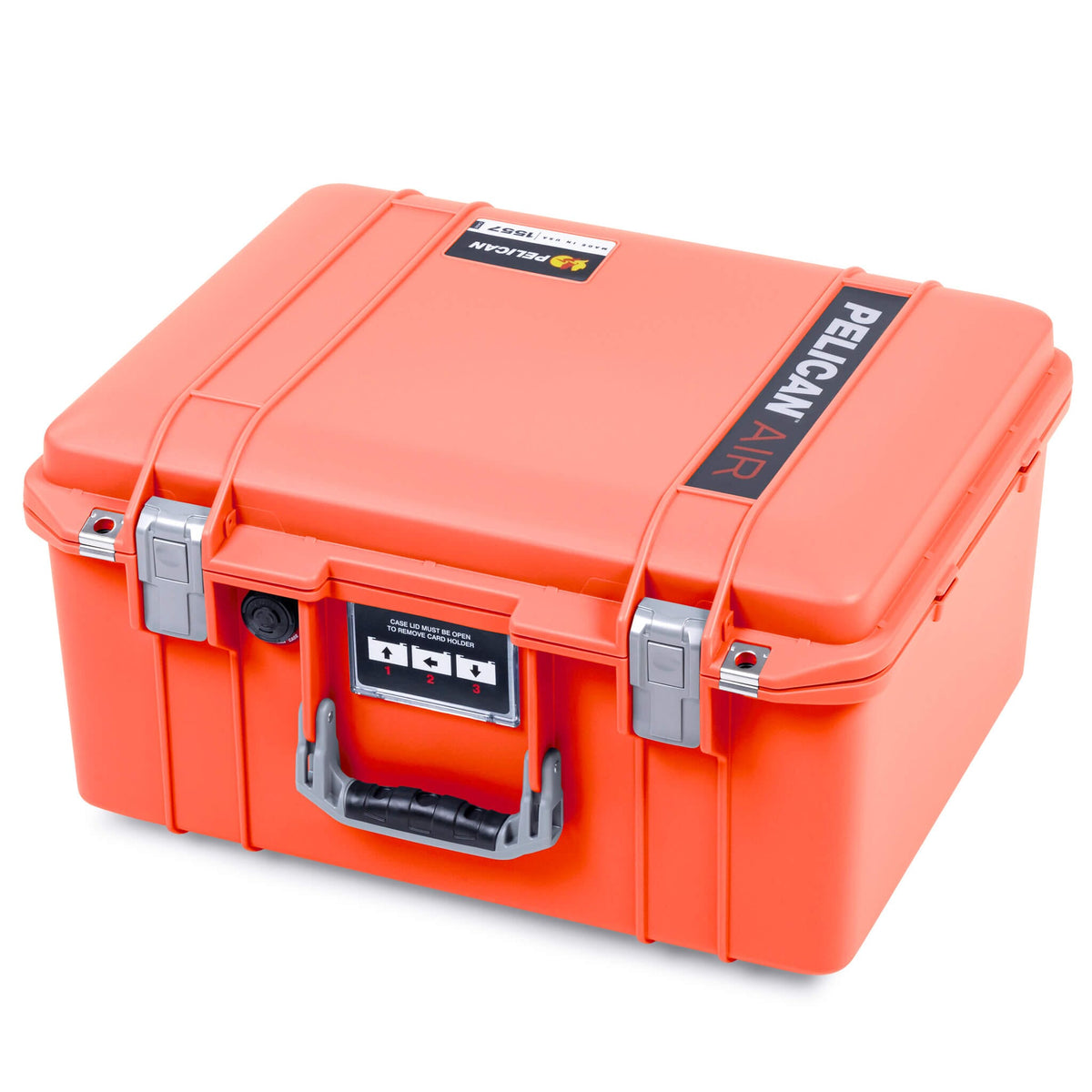 Pelican 1557 Air Case, Orange with Silver Handle &amp; Latches ColorCase 