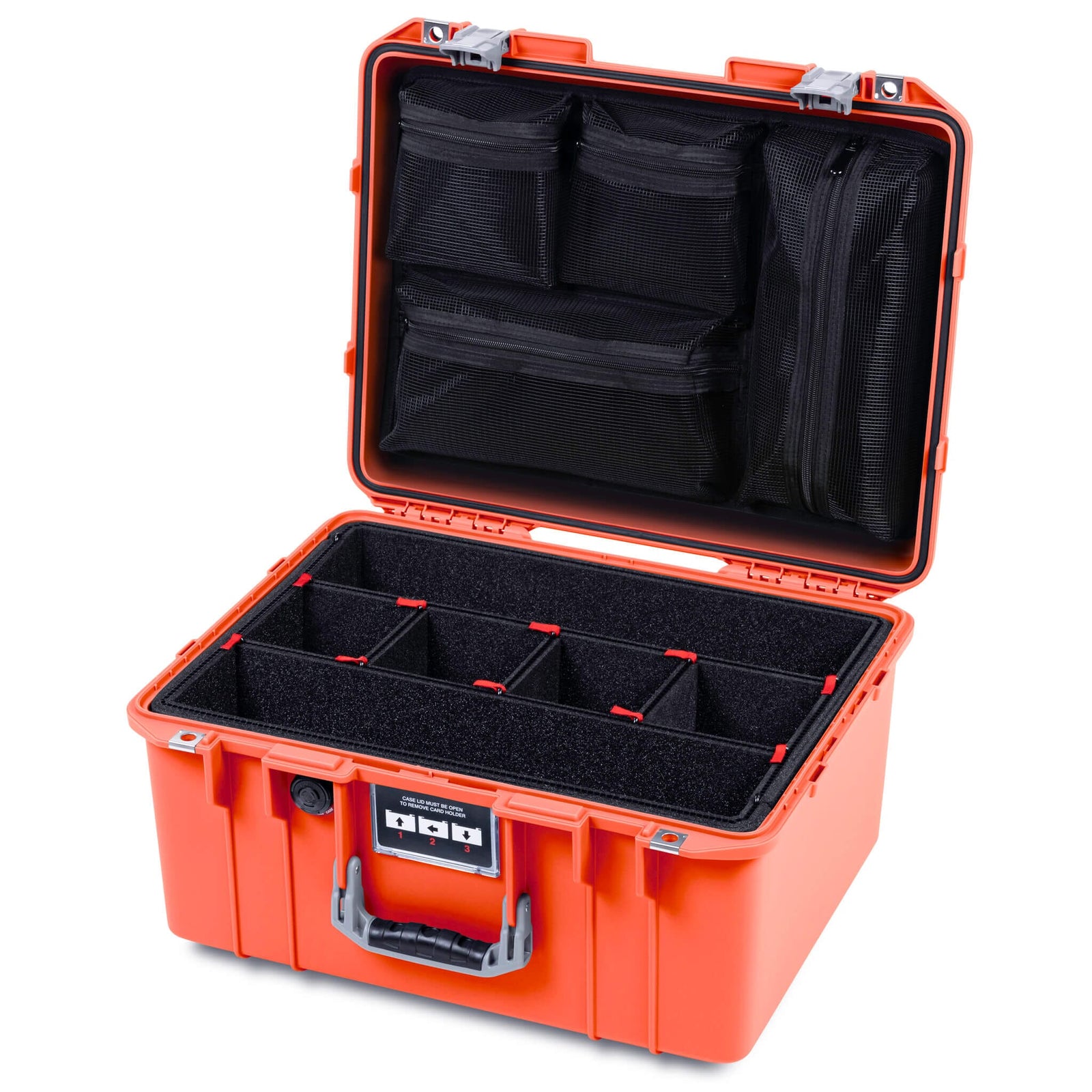 Pelican 1557 Air Case, Orange with Silver Handle & Latches ColorCase 