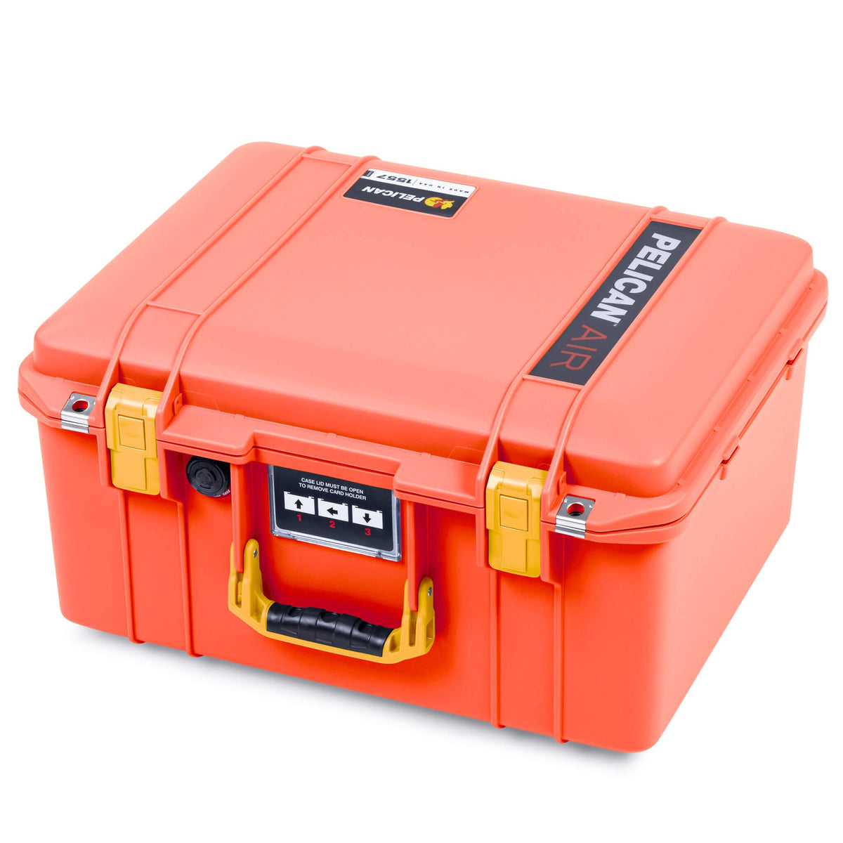 Pelican 1557 Air Case, Orange with Yellow Handle &amp; Latches ColorCase 