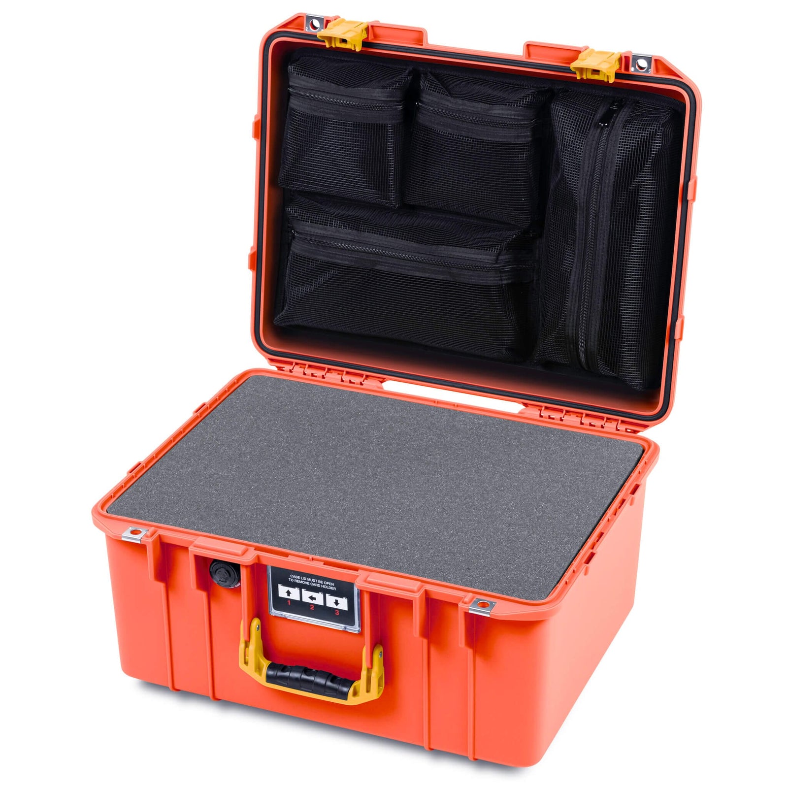 Pelican 1557 Air Case, Orange with Yellow Handle & Latches ColorCase 