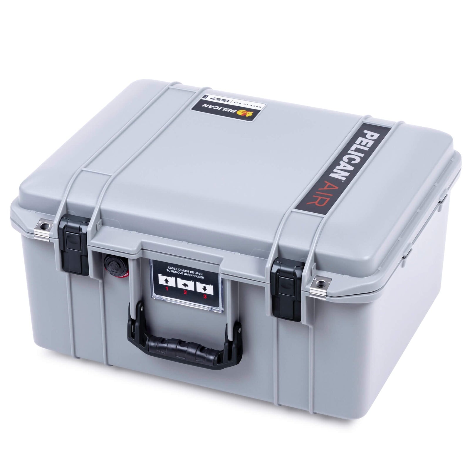 Pelican 1557 Air Case, Silver with Black Handle & Latches ColorCase 