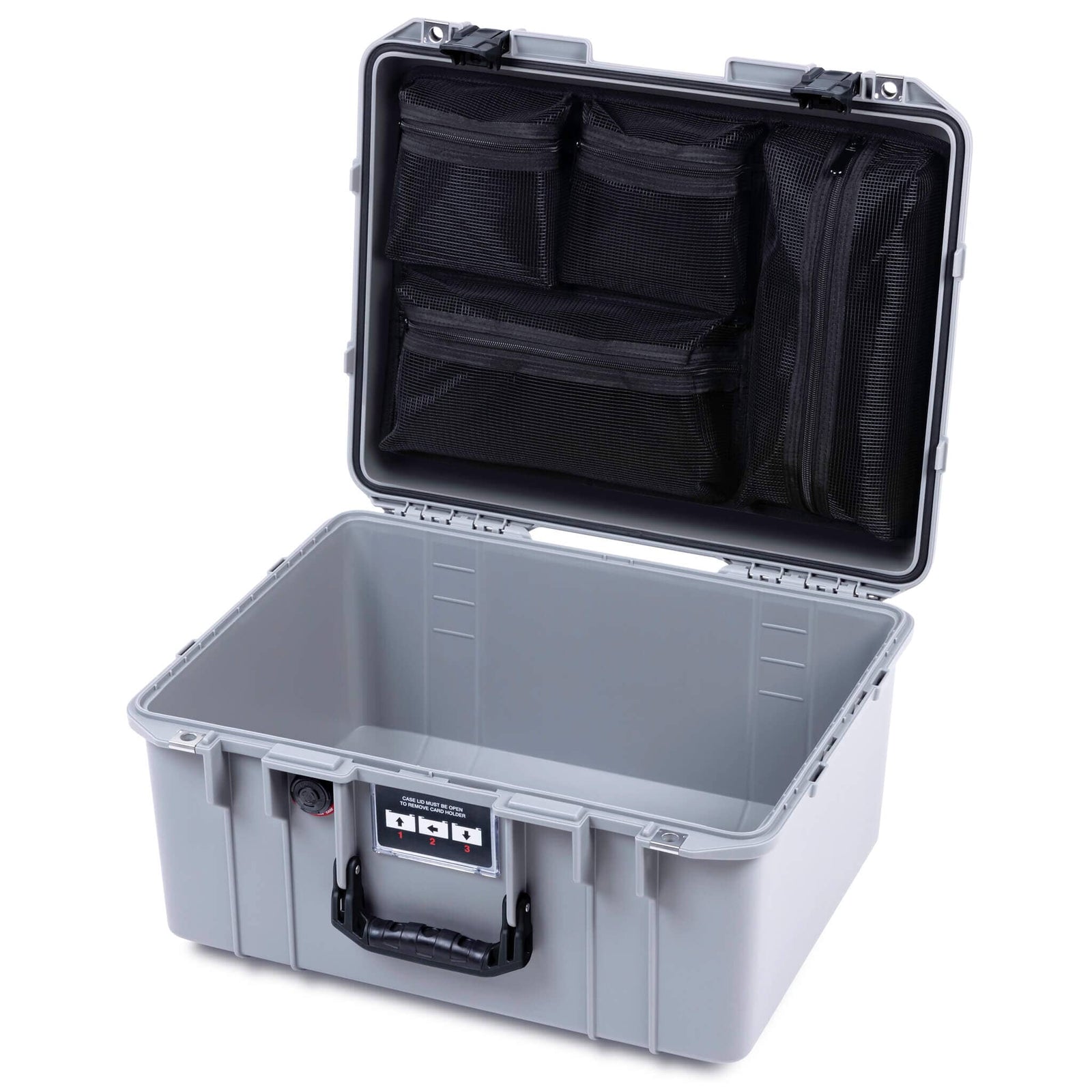 Pelican 1557 Air Case, Silver with Black Handle & Latches ColorCase 