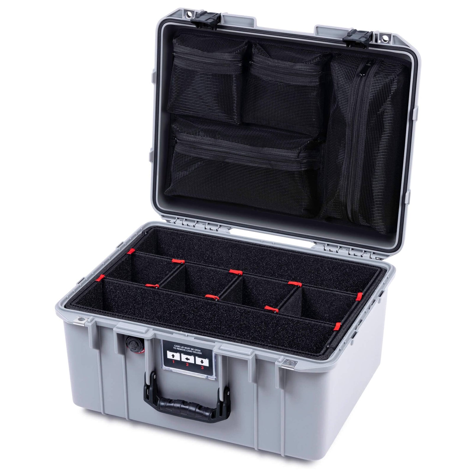 Pelican 1557 Air Case, Silver with Black Handle & Latches ColorCase 