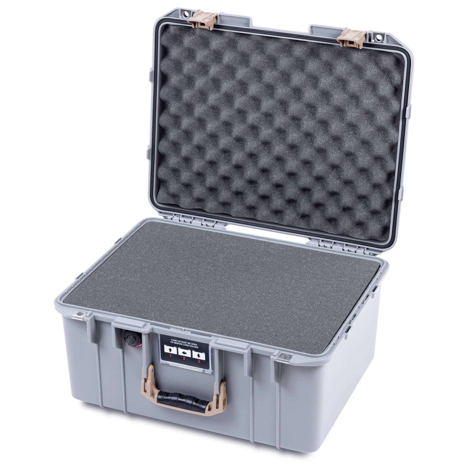 Pelican 1557 Air Case, Silver with Desert Tan Handle & Latches ColorCase 
