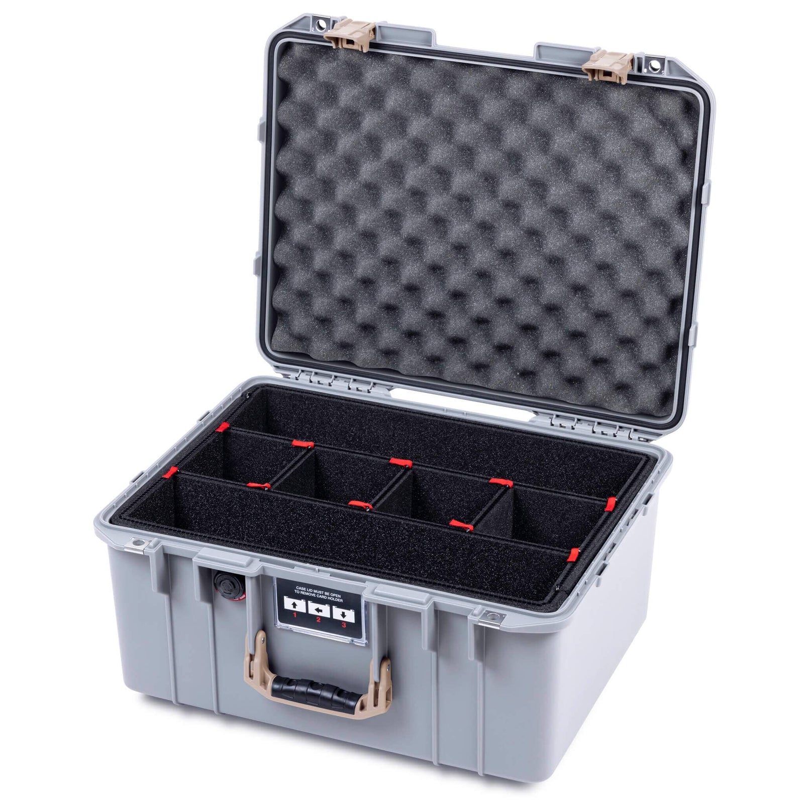Pelican 1557 Air Case, Silver with Desert Tan Handle & Latches ColorCase 