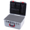 Pelican 1557 Air Case, Silver with Red Handle & Latches ColorCase