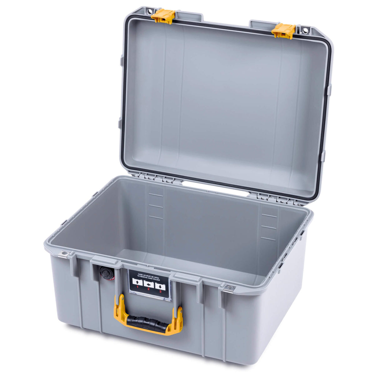 Pelican 1557 Air Case, Silver with Yellow Handle &amp; Latches ColorCase 