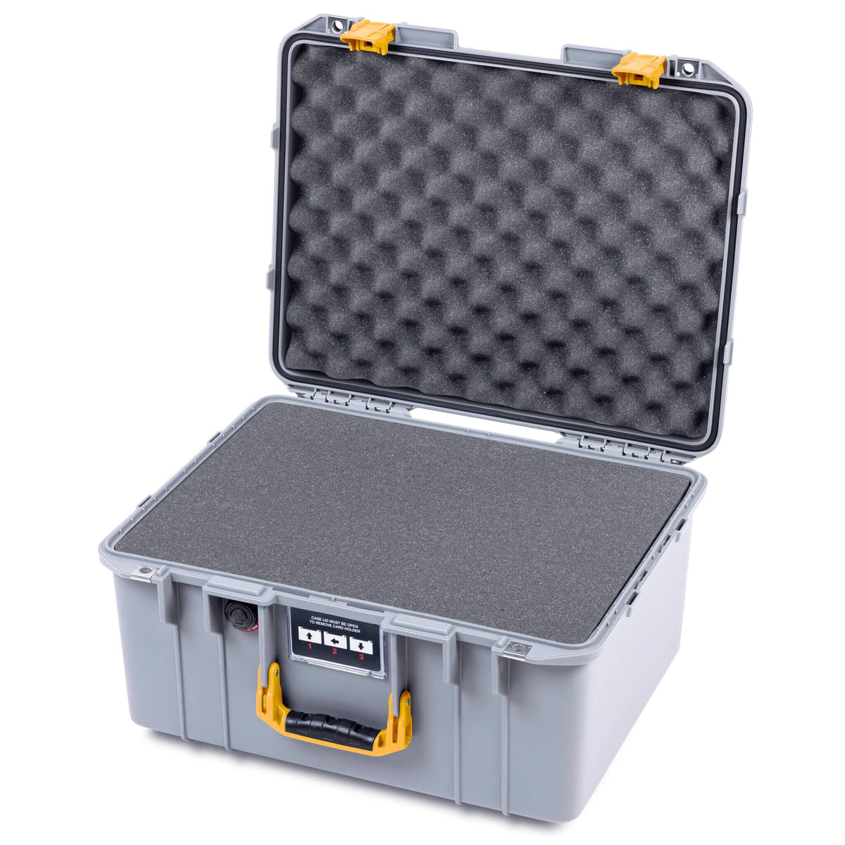 Pelican 1557 Air Case, Silver with Yellow Handle &amp; Latches ColorCase 