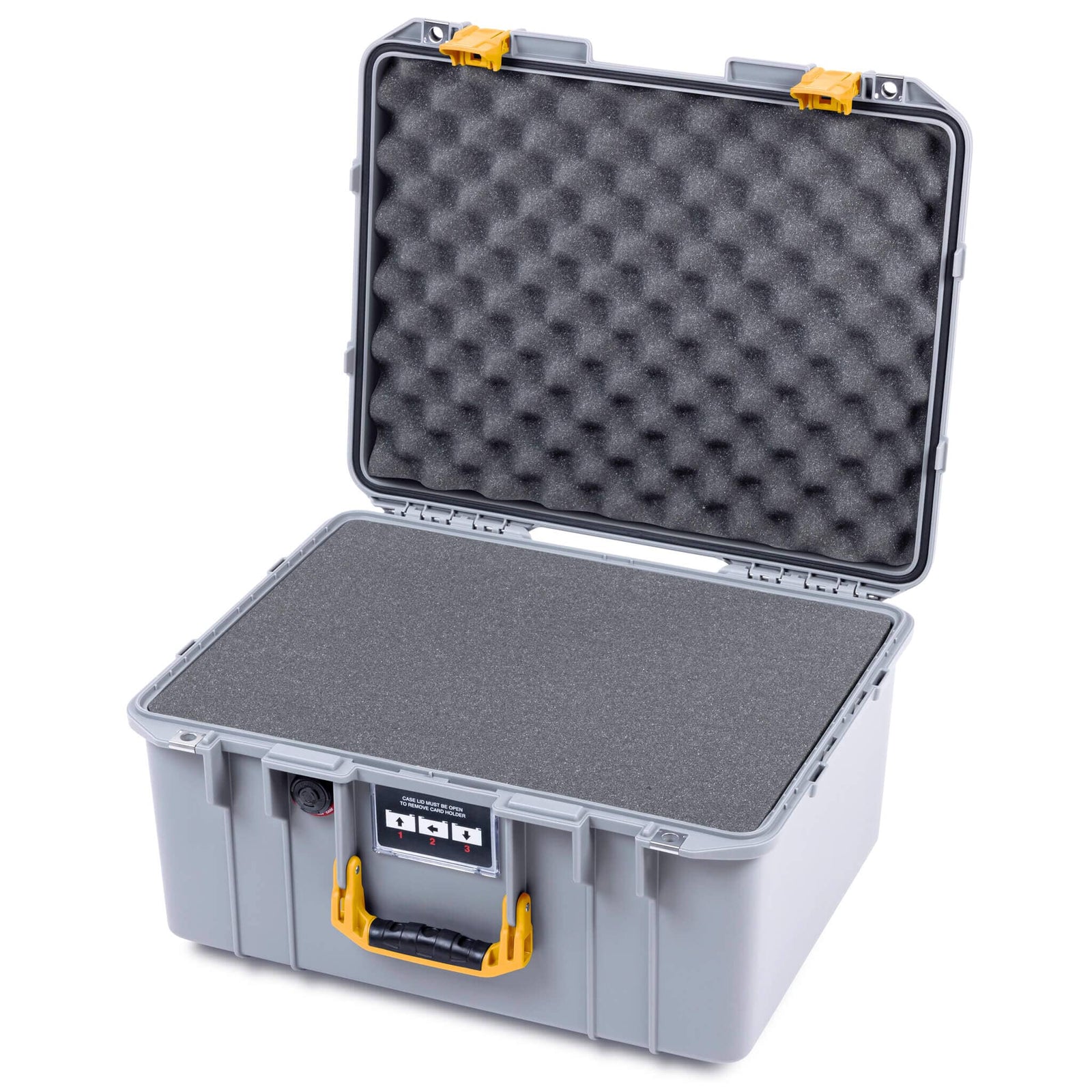Pelican 1557 Air Case, Silver with Yellow Handle & Latches ColorCase 