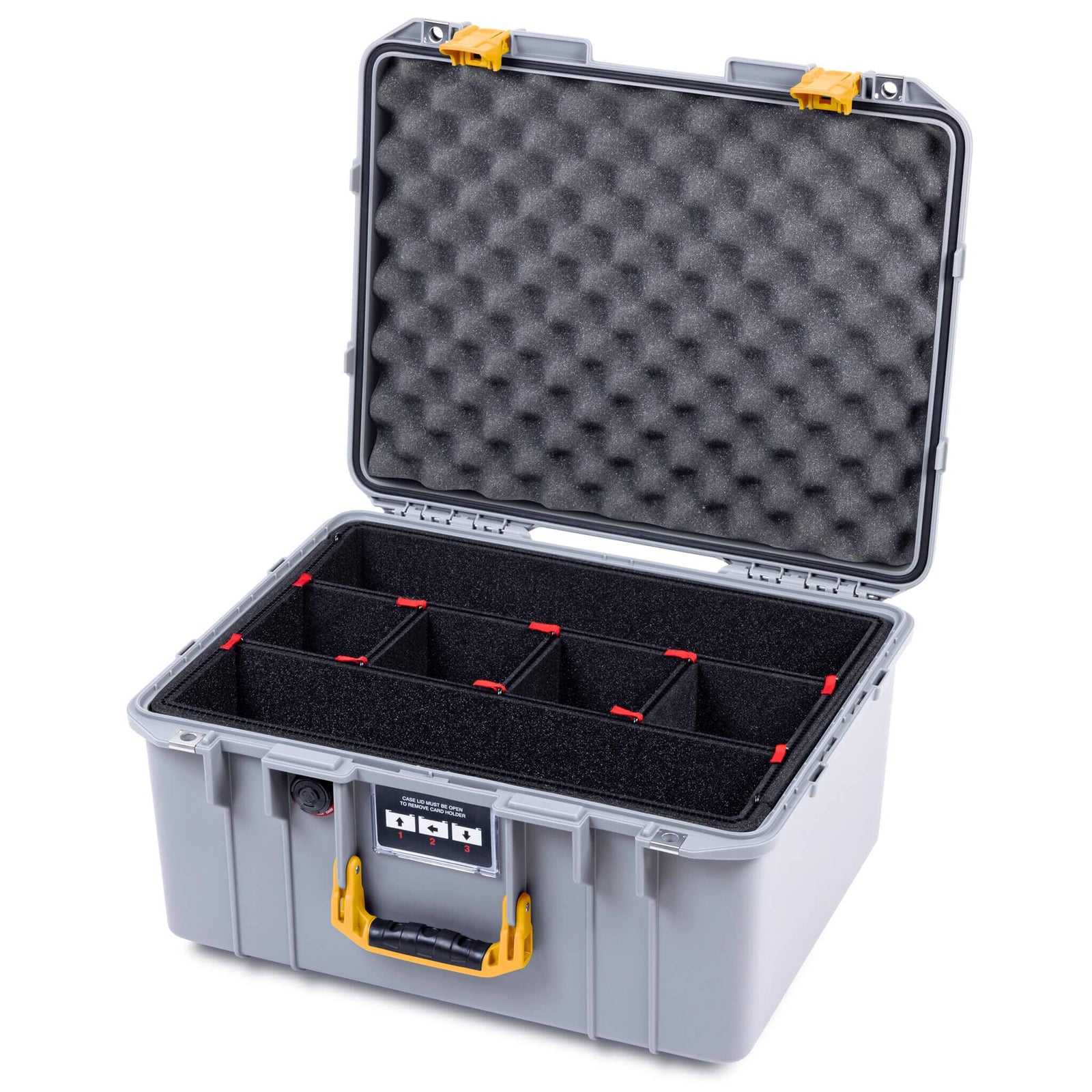Pelican 1557 Air Case, Silver with Yellow Handle & Latches ColorCase 