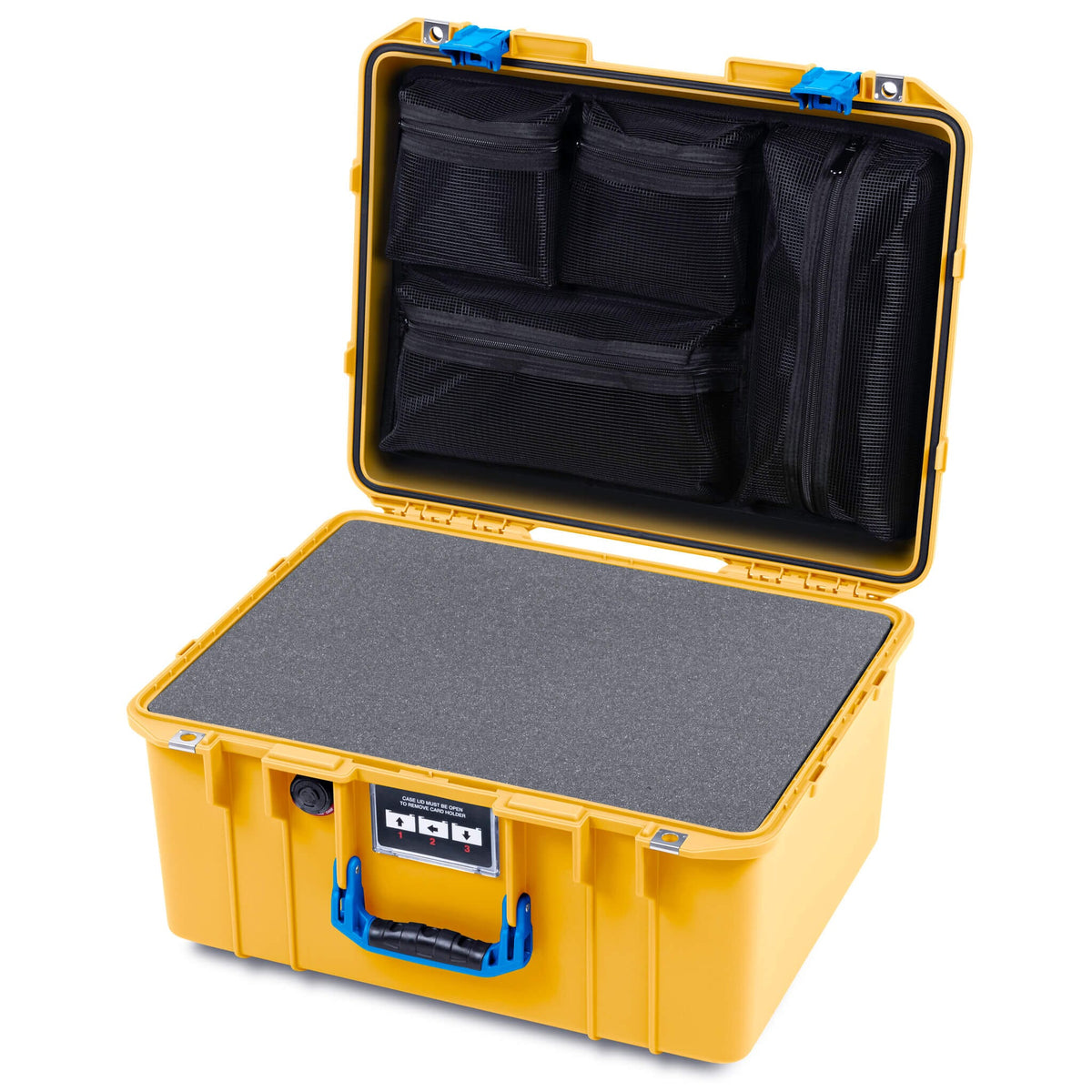 Pelican 1557 Air Case, Yellow with Blue Handle &amp; Latches ColorCase 