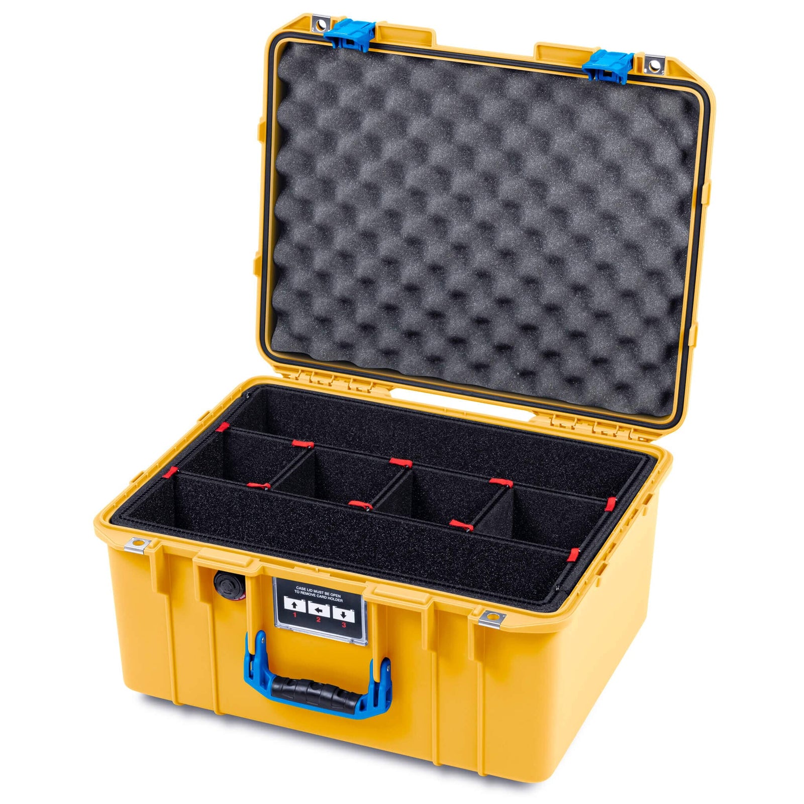 Pelican 1557 Air Case, Yellow with Blue Handle & Latches ColorCase 