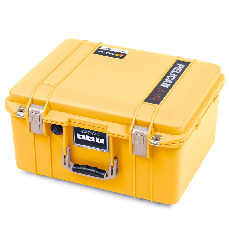 Pelican 1557 Air Case, Yellow with Desert Tan Handle & Latches ColorCase 