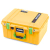 Pelican 1557 Air Case, Yellow with Lime Green Handle & Latches ColorCase