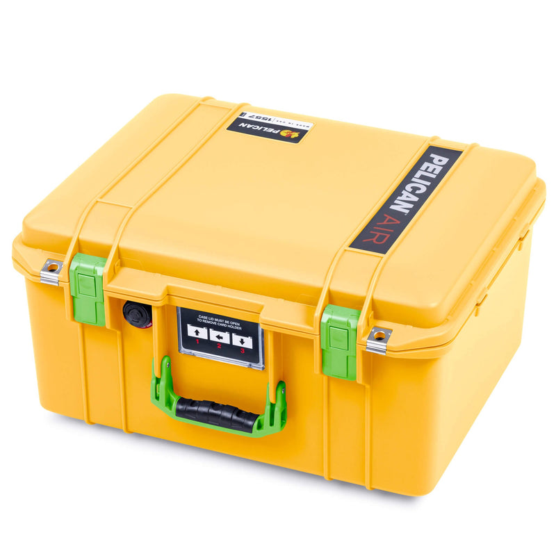 Pelican 1557 Air Case, Yellow with Lime Green Handle & Latches ColorCase 