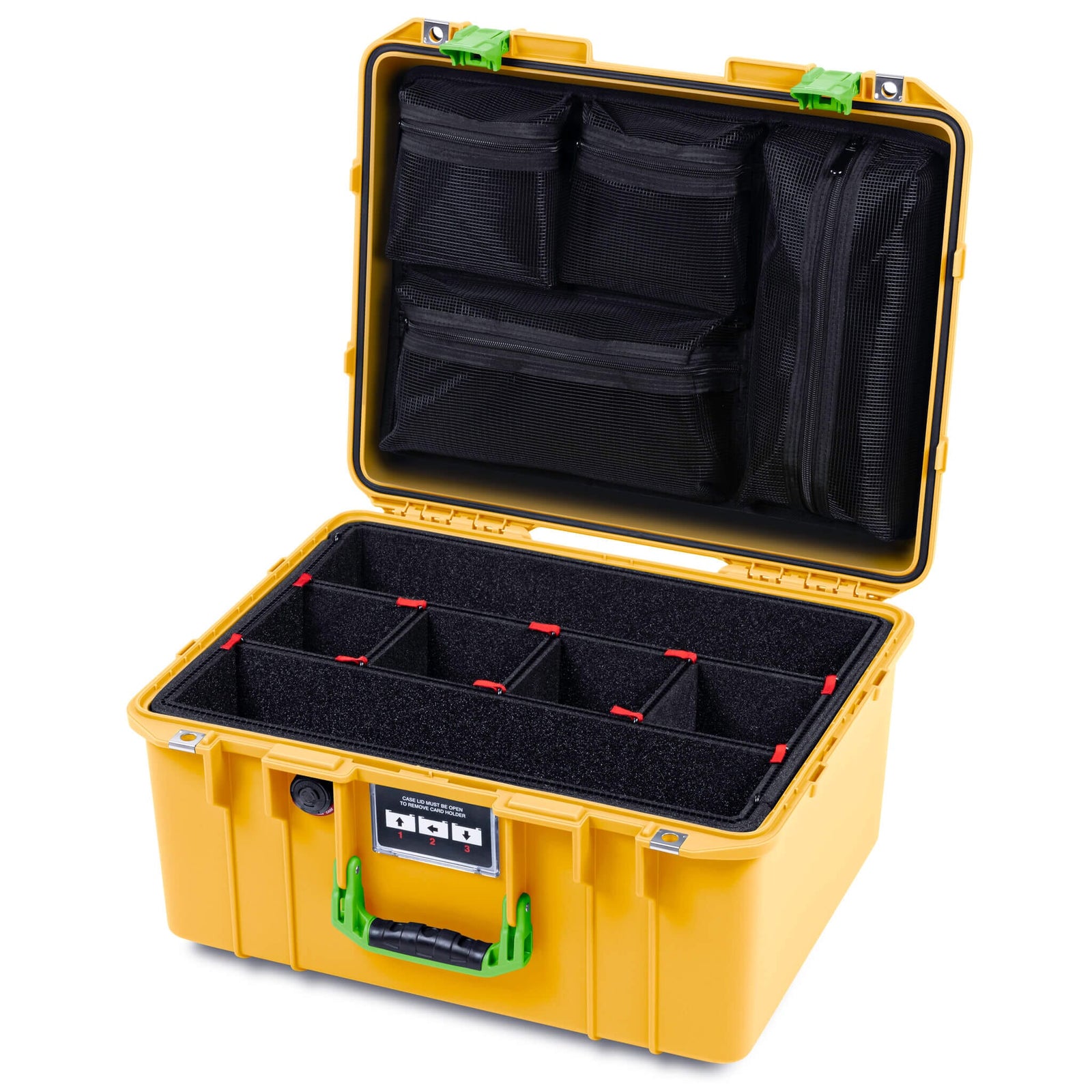 Pelican 1557 Air Case, Yellow with Lime Green Handle & Latches ColorCase 