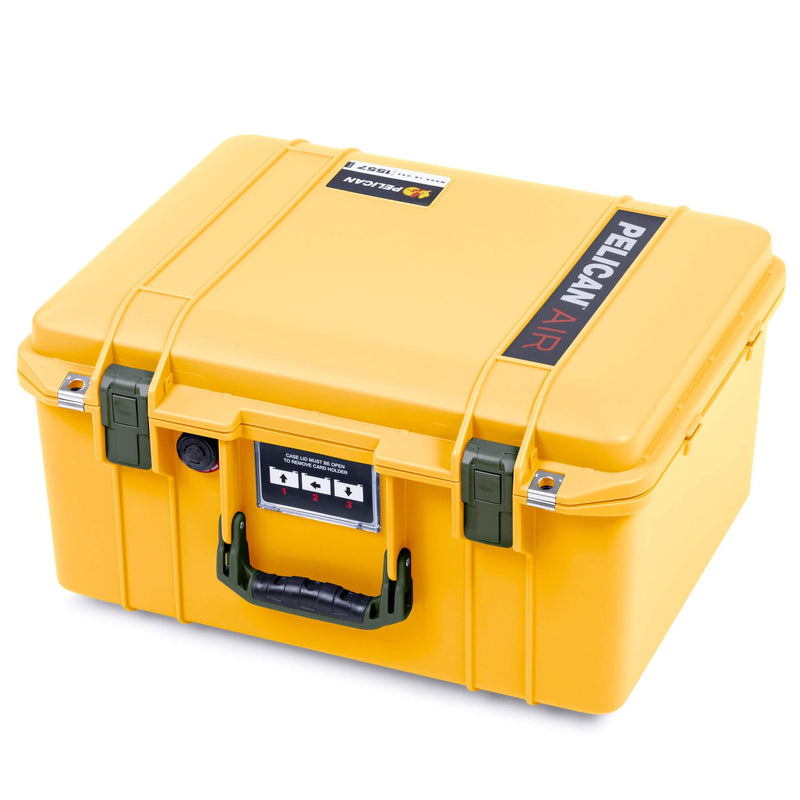Pelican 1557 Air Case, Yellow with OD Green Handle & Latches ColorCase 