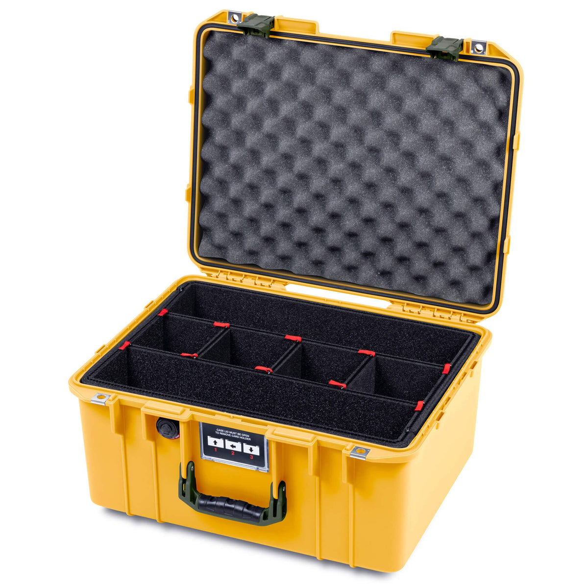 Pelican 1557 Air Case, Yellow with OD Green Handle &amp; Latches ColorCase 