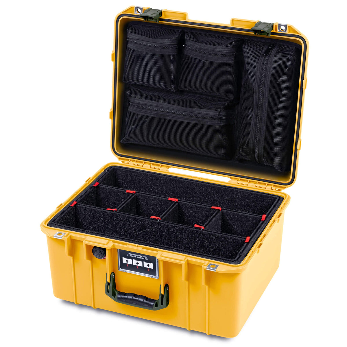 Pelican 1557 Air Case, Yellow with OD Green Handle &amp; Latches ColorCase 