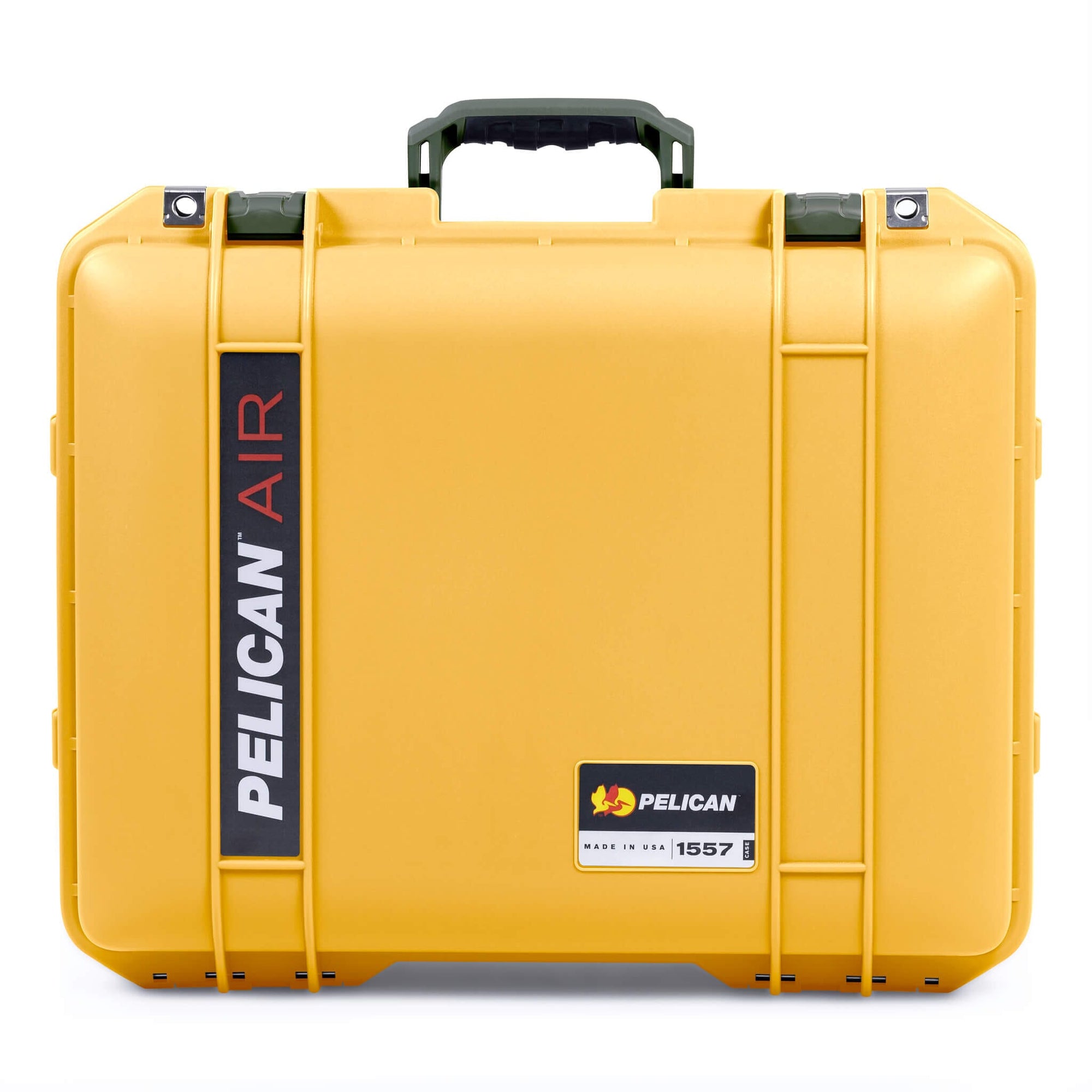 Pelican 1557 Air Case, Yellow with OD Green Handle & Latches ColorCase 