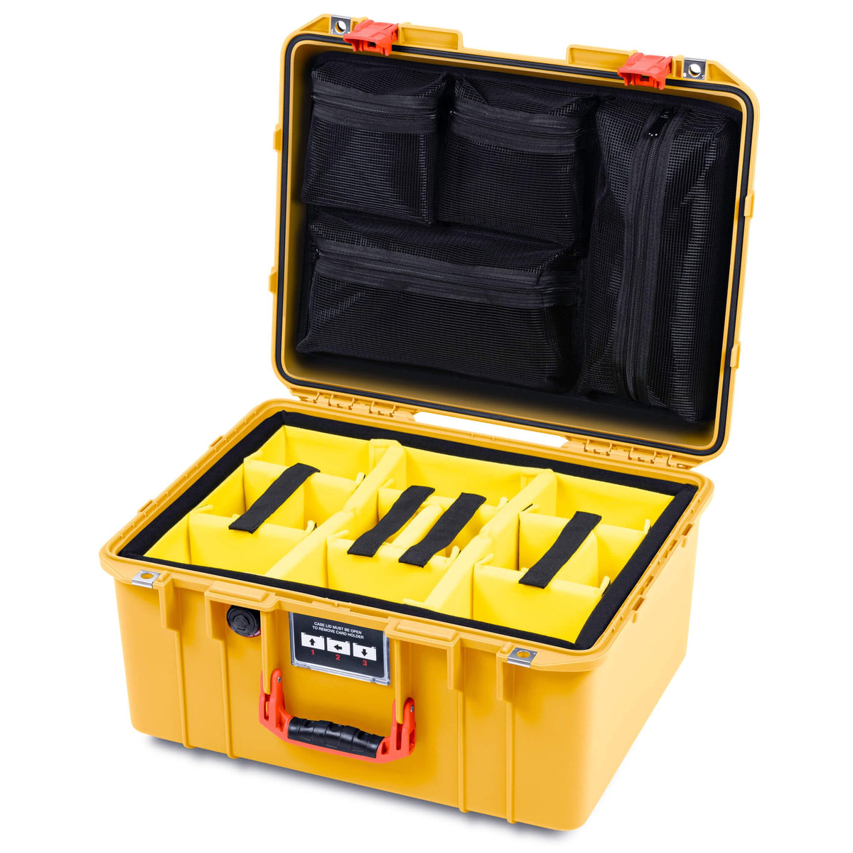 Pelican 1557 Air Case, Yellow with Orange Handle &amp; Latches ColorCase 