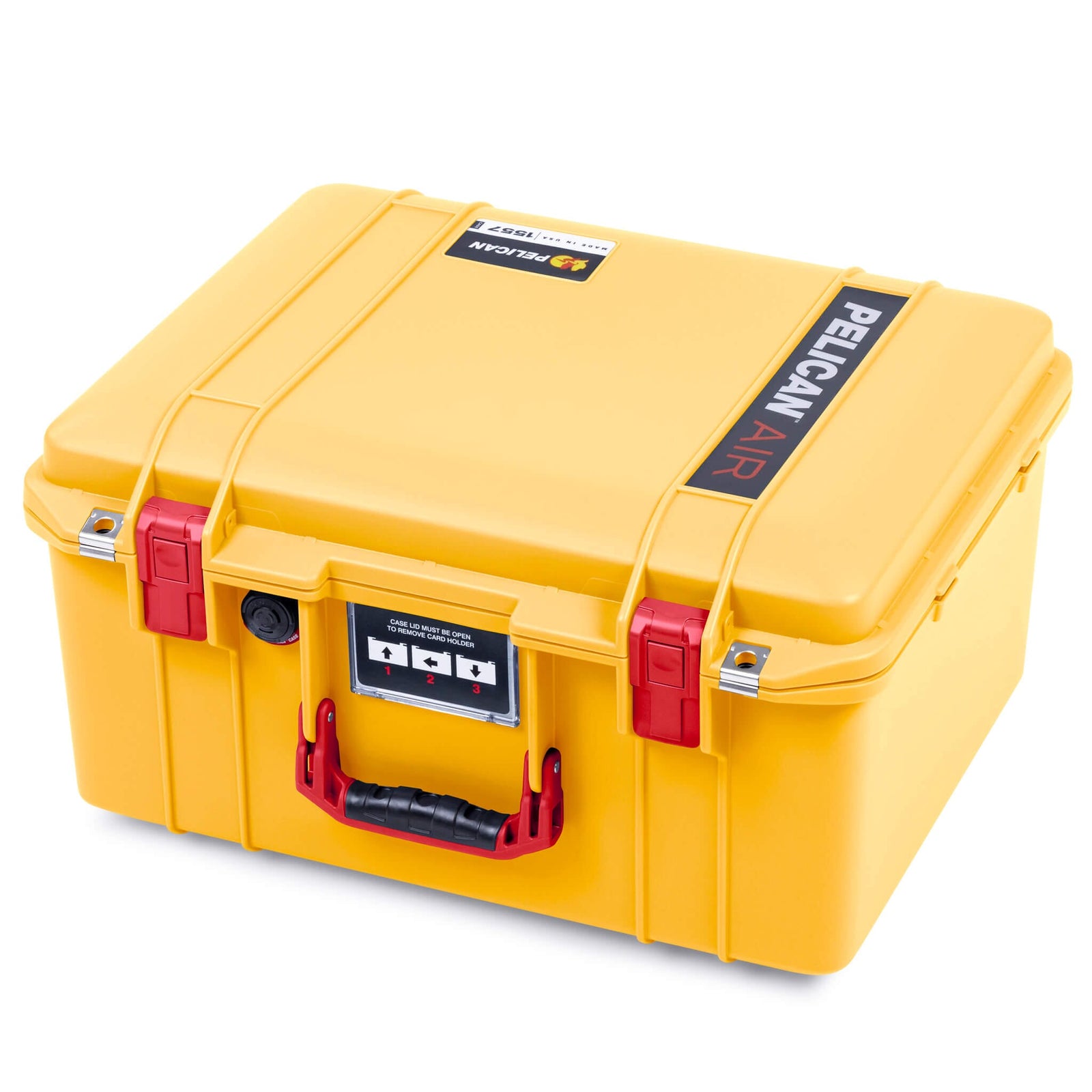 Pelican 1557 Air Case, Yellow with Red Handle & Latches ColorCase 