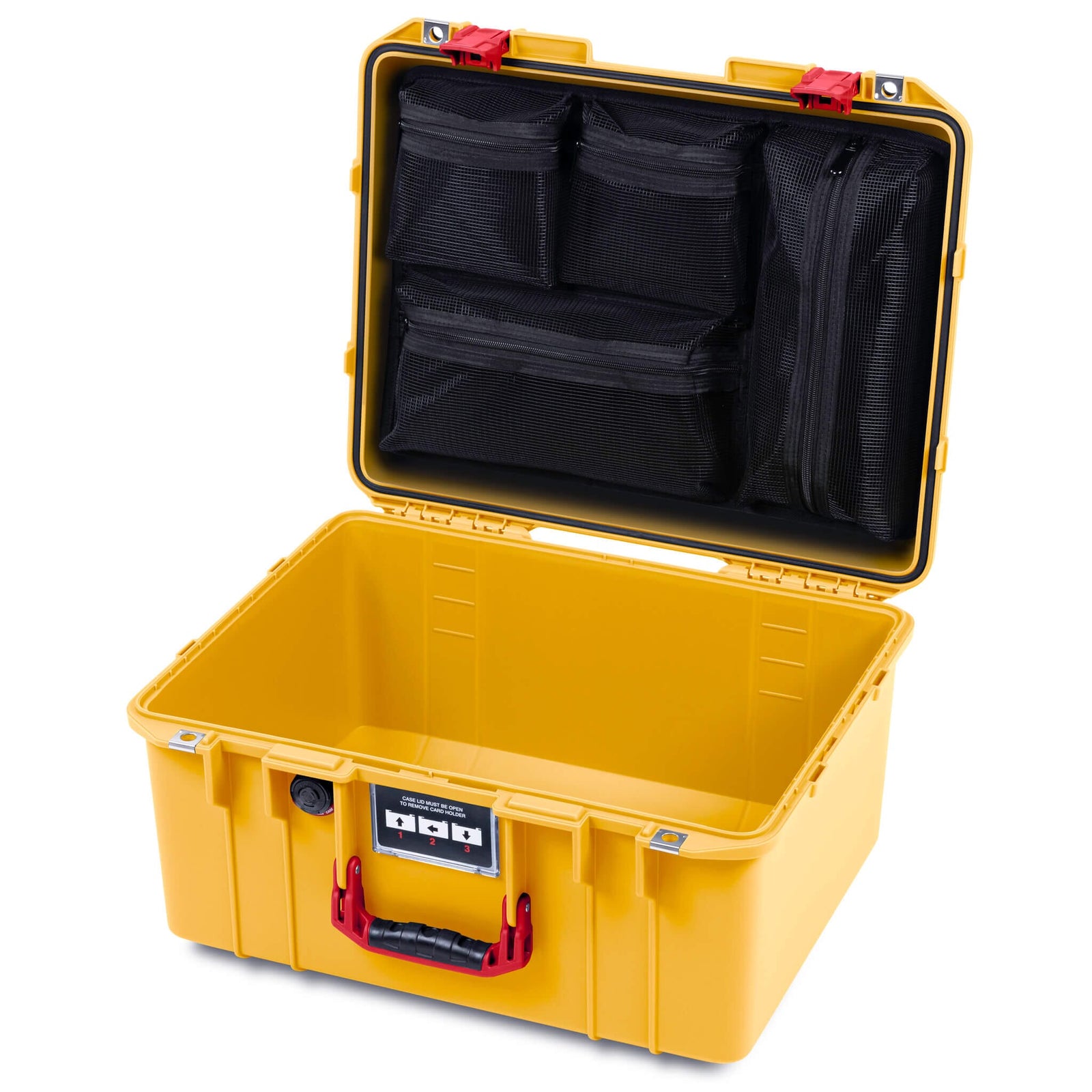 Pelican 1557 Air Case, Yellow with Red Handle & Latches ColorCase 