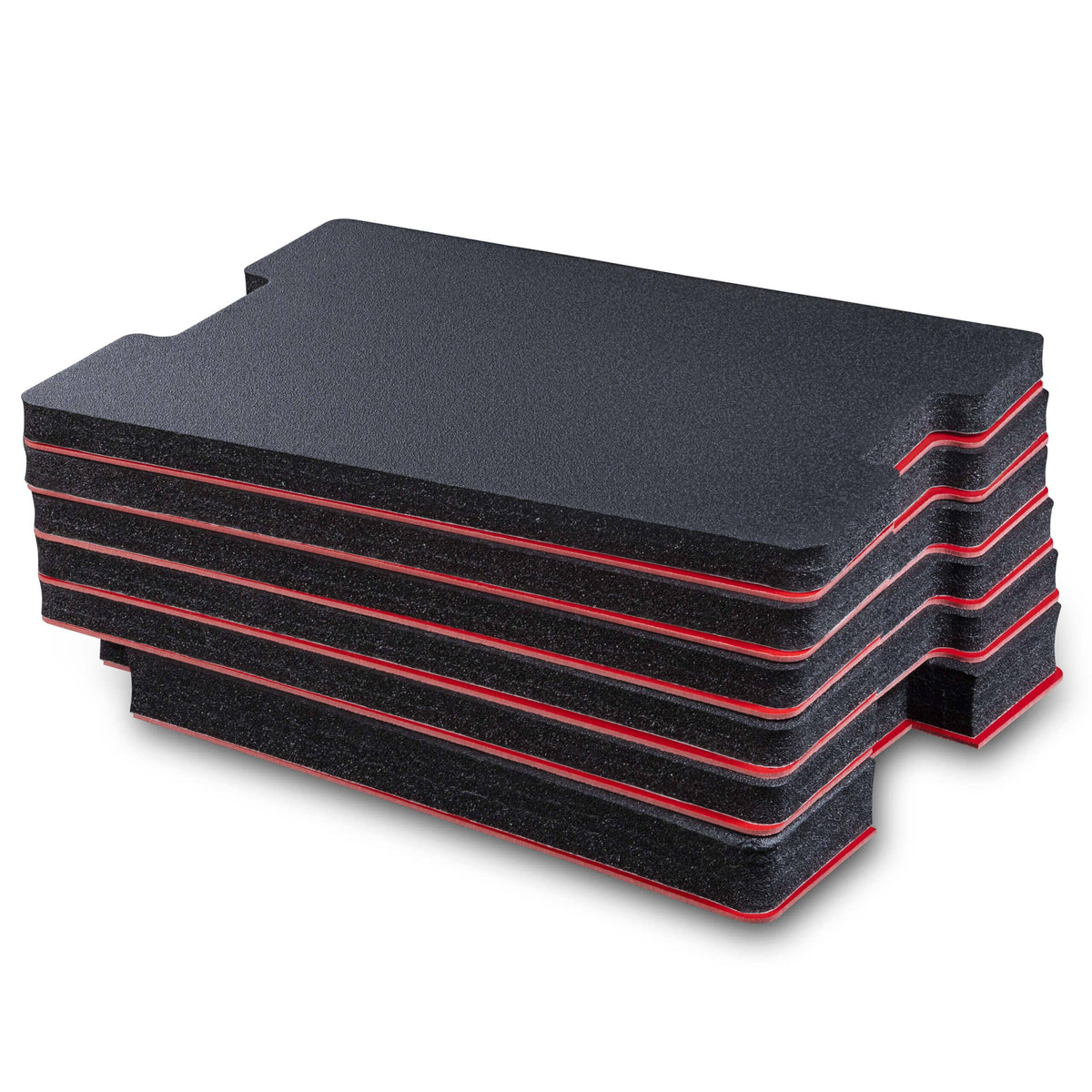 Pelican 1560 Tool Foam Kit (Set of 6 Black Foam Inserts, 5 Red Plastic Backers &amp; One Red Bottom Foam) ColorCase 