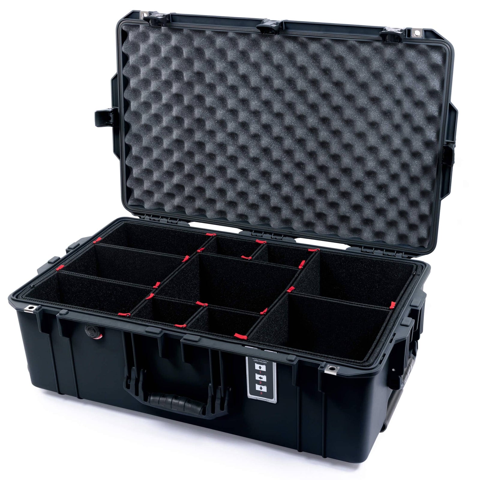 Pelican 1595 Air Case, Black, TSA Locking Latches & Keys TrekPak Divider System with Convoluted Lid Foam ColorCase 015950-0020-110-L10