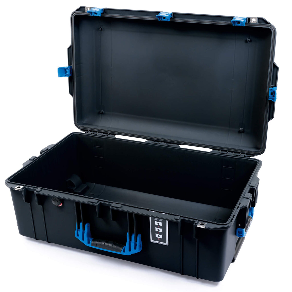 Pelican 1595 Air Case, Black with Blue Handles &amp; Push-Button Latches None (Case Only) ColorCase 015950-0000-110-121