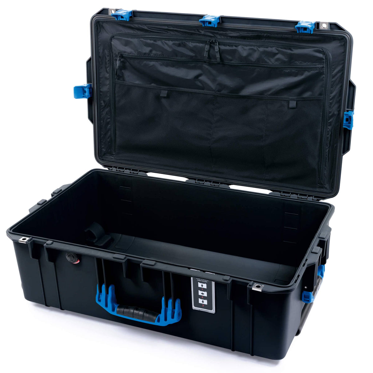 Pelican 1595 Air Case, Black with Blue Handles &amp; Latches Combo-Pouch Lid Organizer Only ColorCase 015950-0300-110-121
