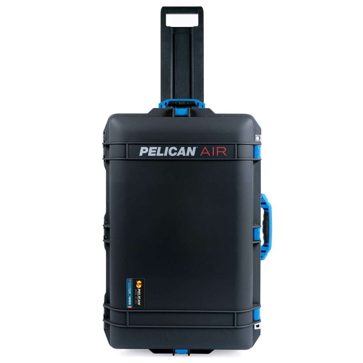 Pelican 1595 Air Case, Black with Blue Handles &amp; Push-Button Latches ColorCase 