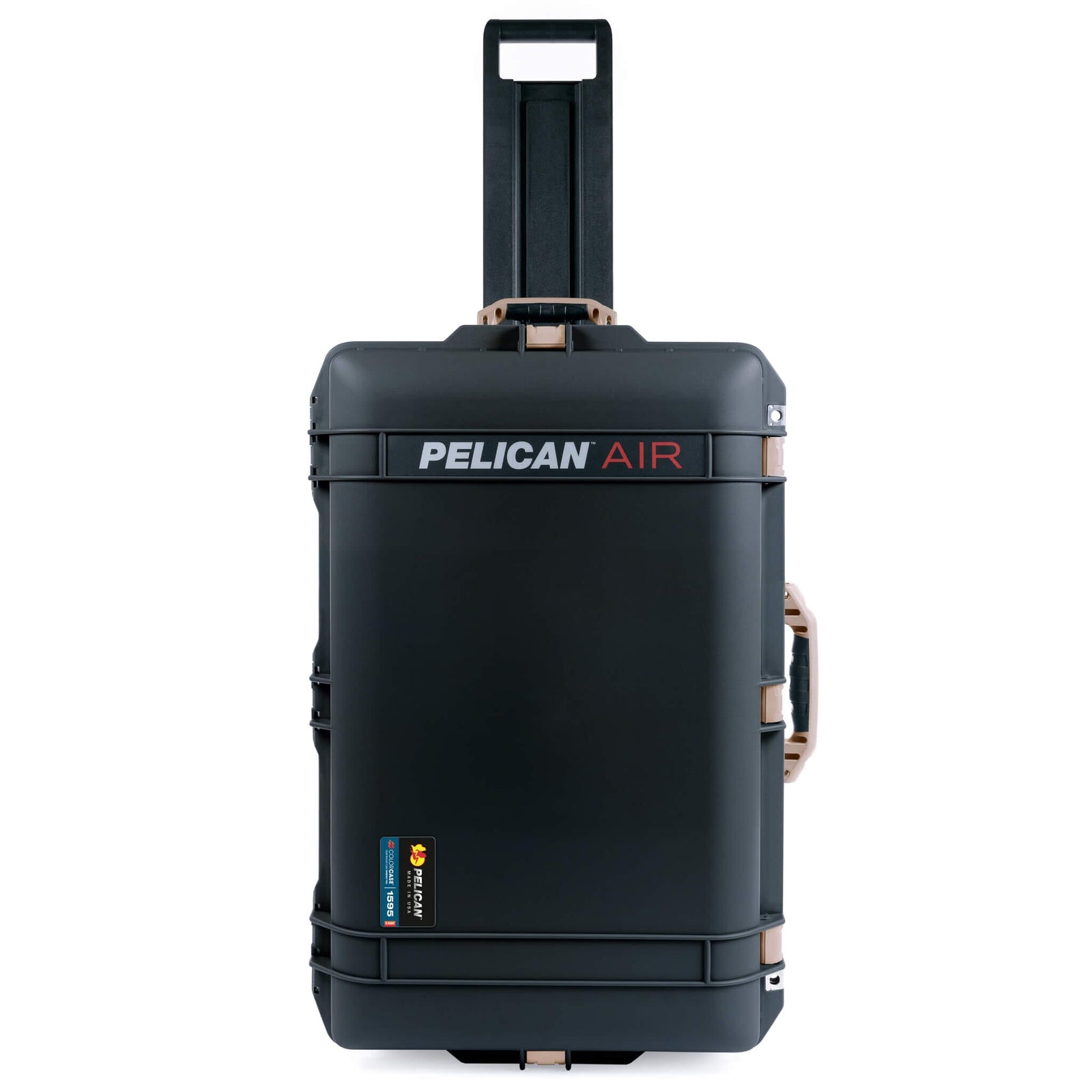 Pelican 1595 Air Case, Black with Desert Tan Handles & Latches ColorCase 