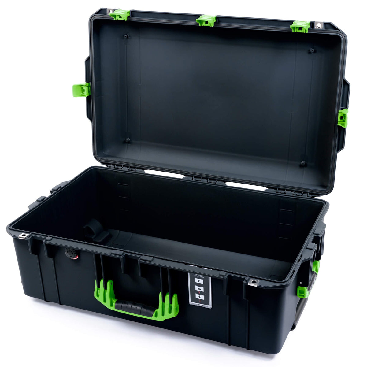 Pelican 1595 Air Case, Black with Lime Green Handles &amp; Latches None (Case Only) ColorCase 015950-0000-110-301