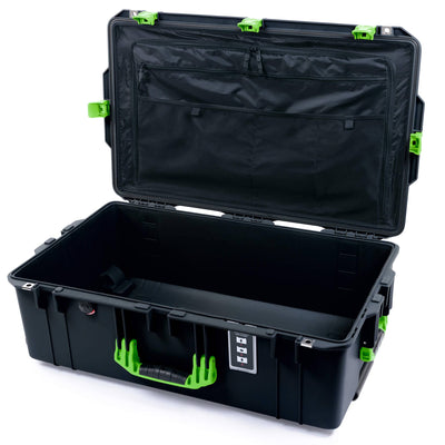 Pelican 1595 Air Case, Black with Lime Green Handles & Latches Combo-Pouch Lid Organizer Only ColorCase 015950-0300-110-301