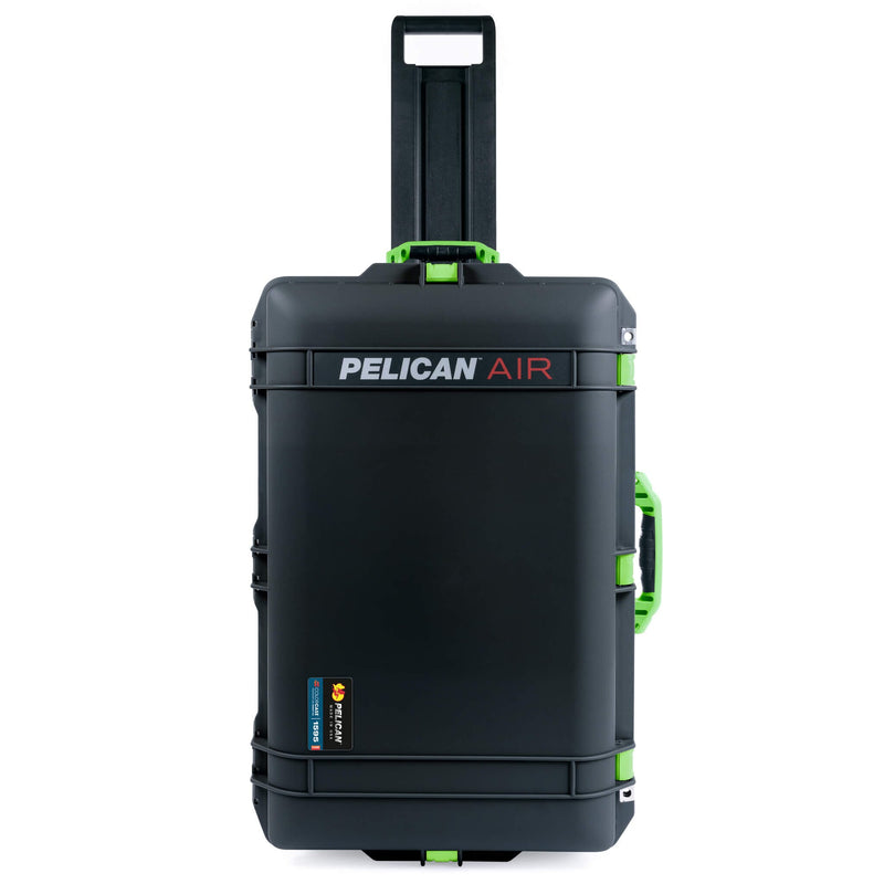 Pelican 1595 Air Case, Black with Lime Green Handles & Latches ColorCase 