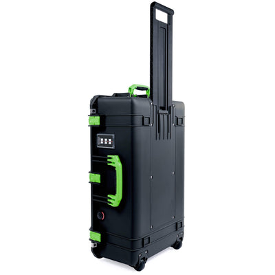 Pelican 1595 Air Case, Black with Lime Green Handles & Latches ColorCase