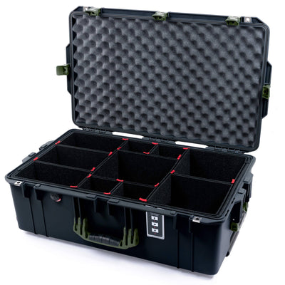 Pelican 1595 Air Case, Black with OD Green Handles & Latches TrekPak Divider System with Convoluted Lid Foam ColorCase 015950-0020-110-131