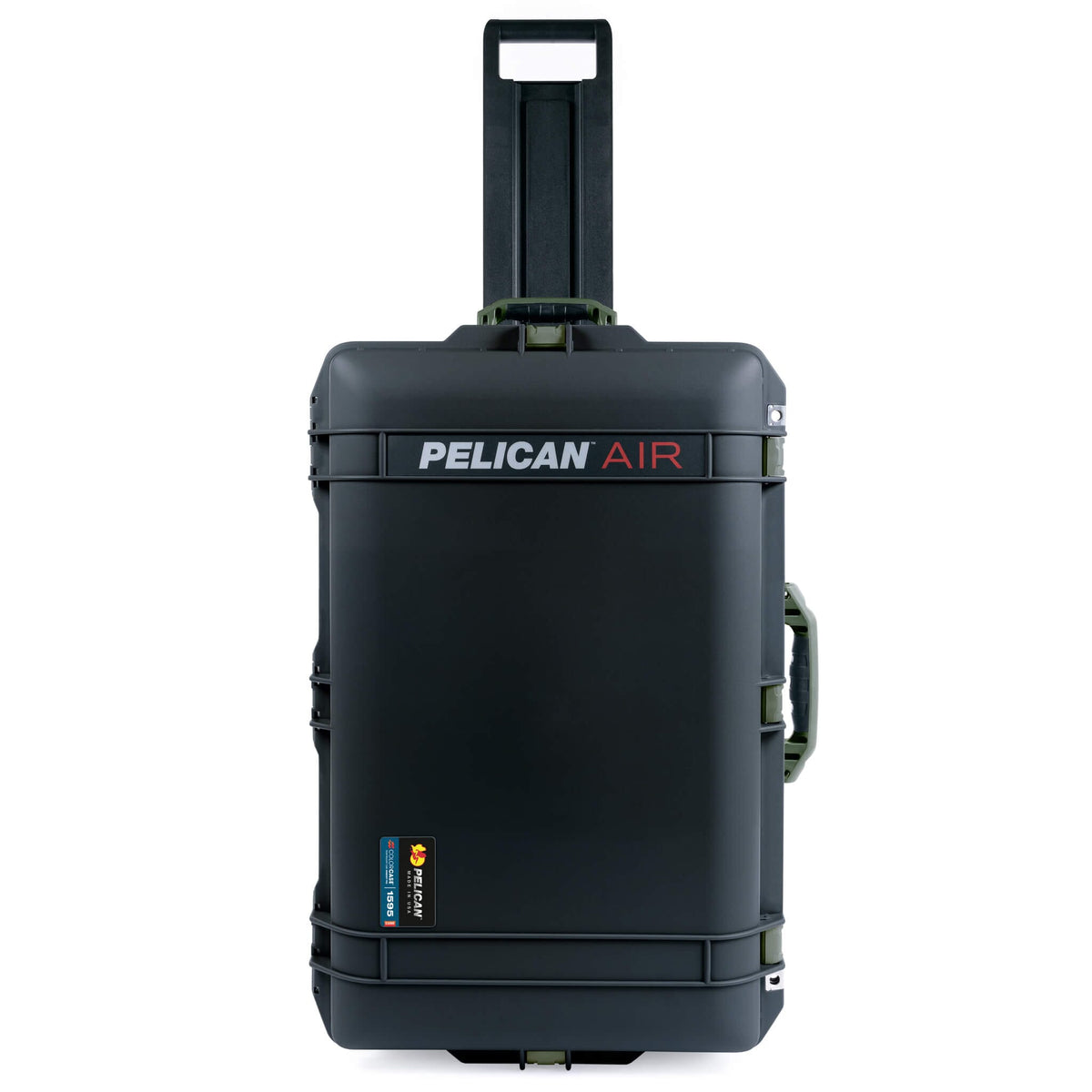 Pelican 1595 Air Case, Black with OD Green Handles &amp; Latches ColorCase 