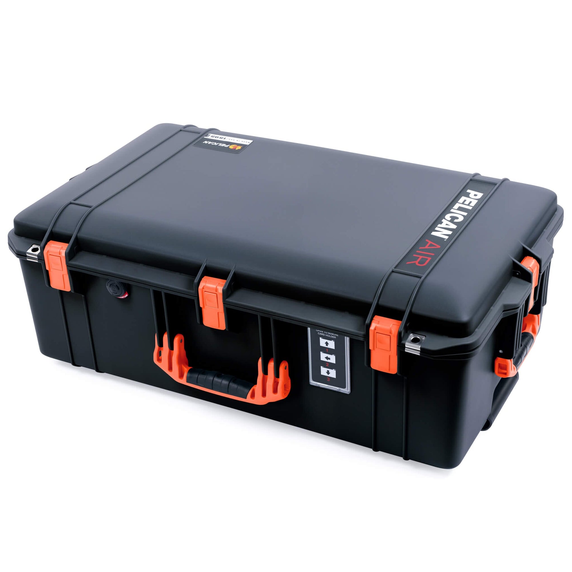 Pelican 1595 Air Case, Black with Orange Handles & Push-Button Latches ColorCase 